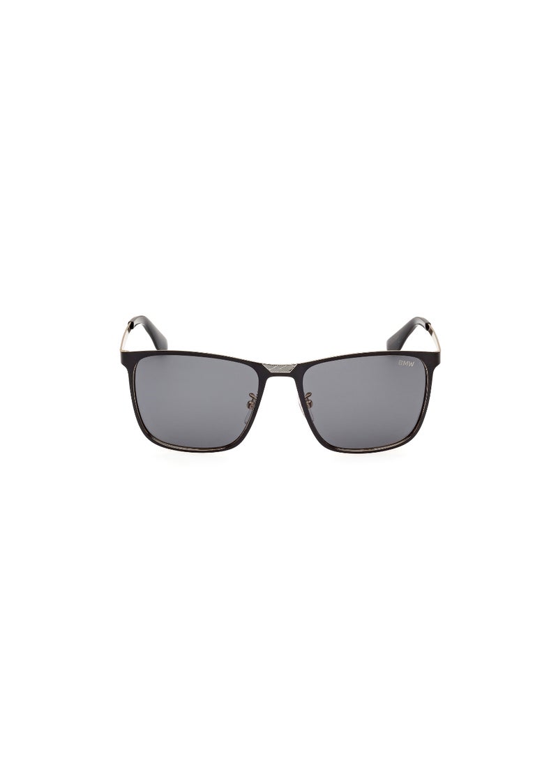BMW Men's Rectangular Shape Metal Sunglasses BW0052-H02A56 Lens Size: 56 Millimeter - Matte Black - Image 2